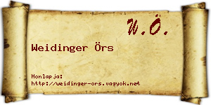 Weidinger Örs névjegykártya